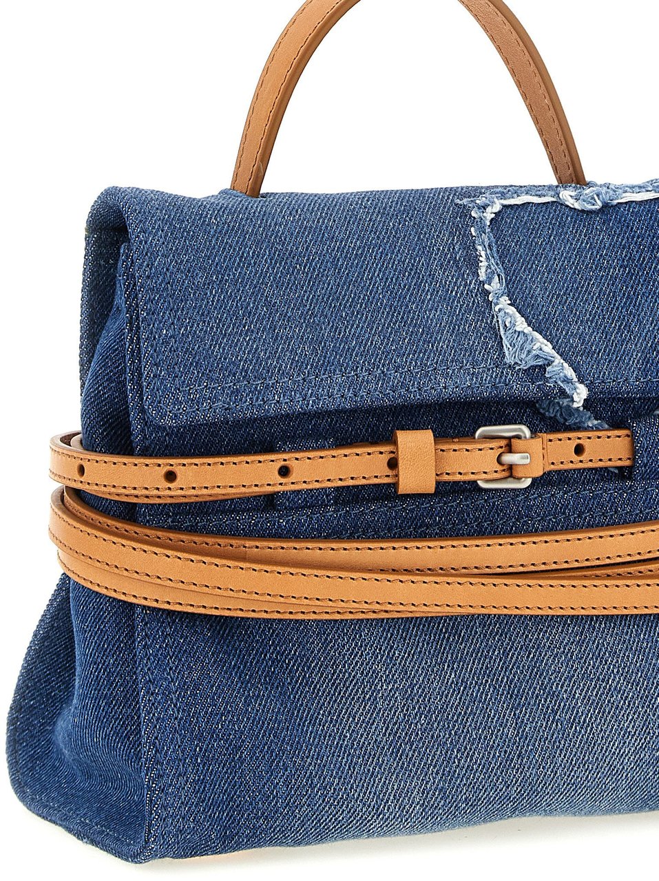 Moschino Blue Cotton Handbag Blauw