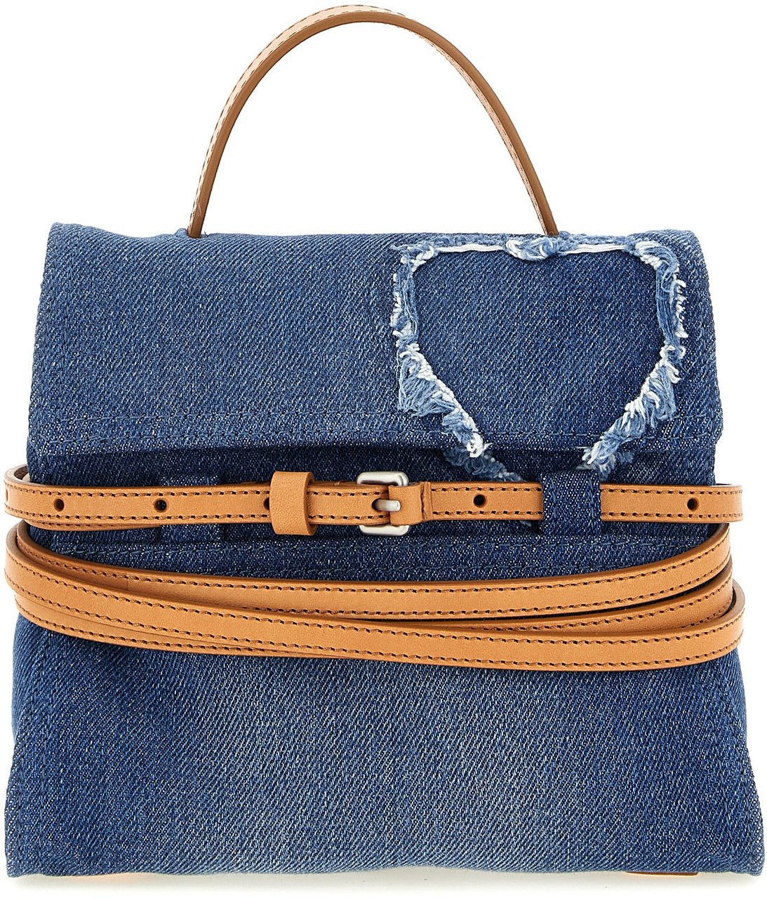 Moschino Blue Cotton Handbag Blauw