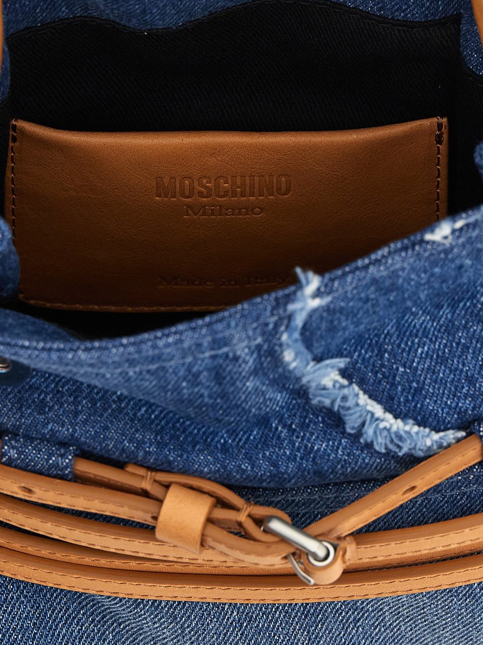 Moschino Blue Cotton Handbag Blauw