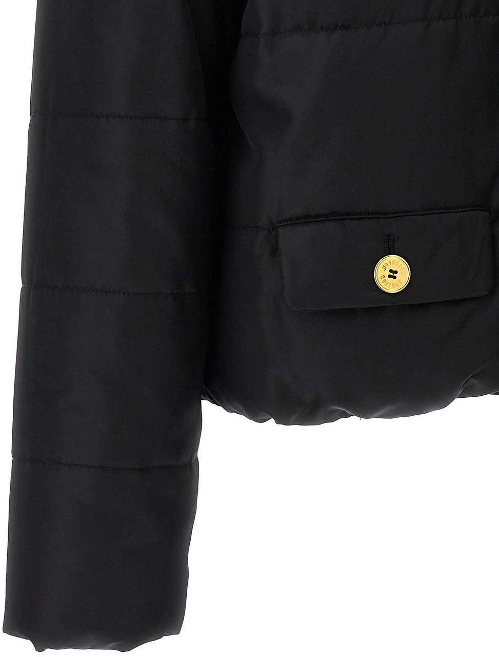 Moschino Black Polyamide Full-Length Jacket Zwart