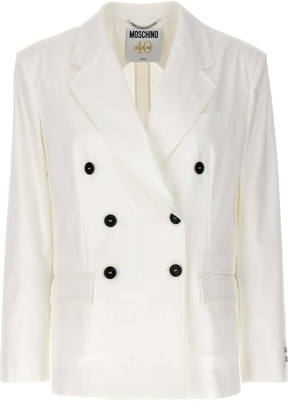 Moschino White Cotton Blazer Wit