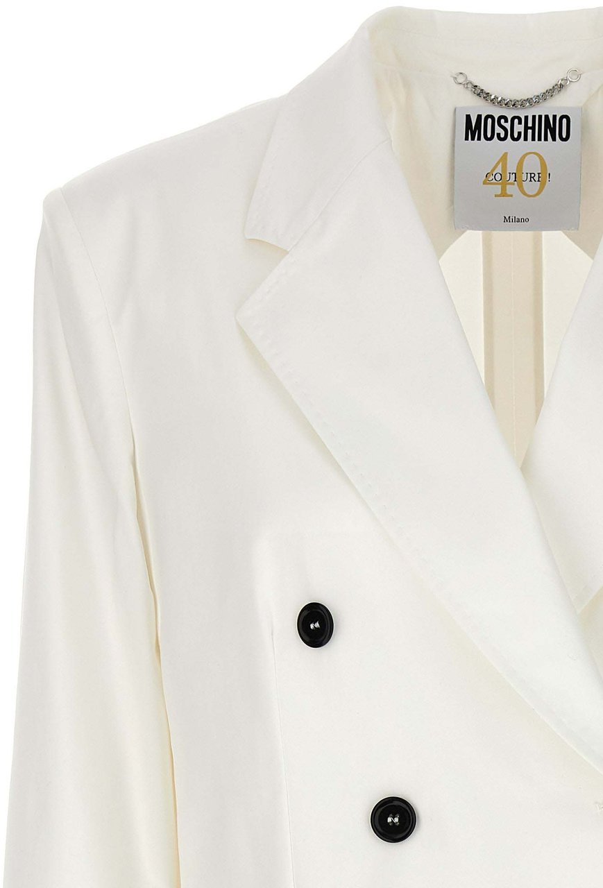 Moschino White Cotton Blazer Wit