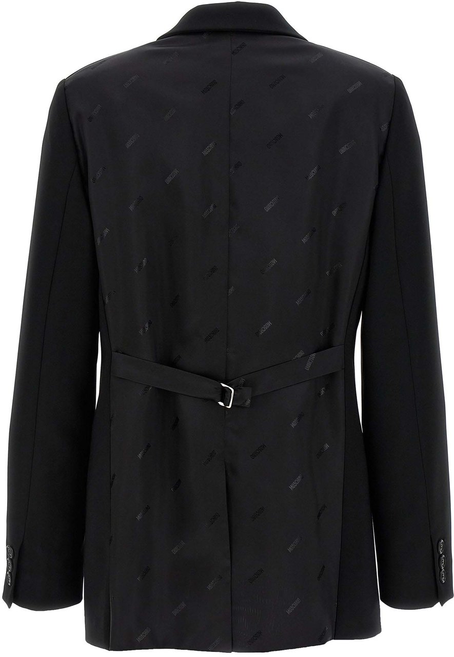 Moschino Black Polyester Blazer Zwart
