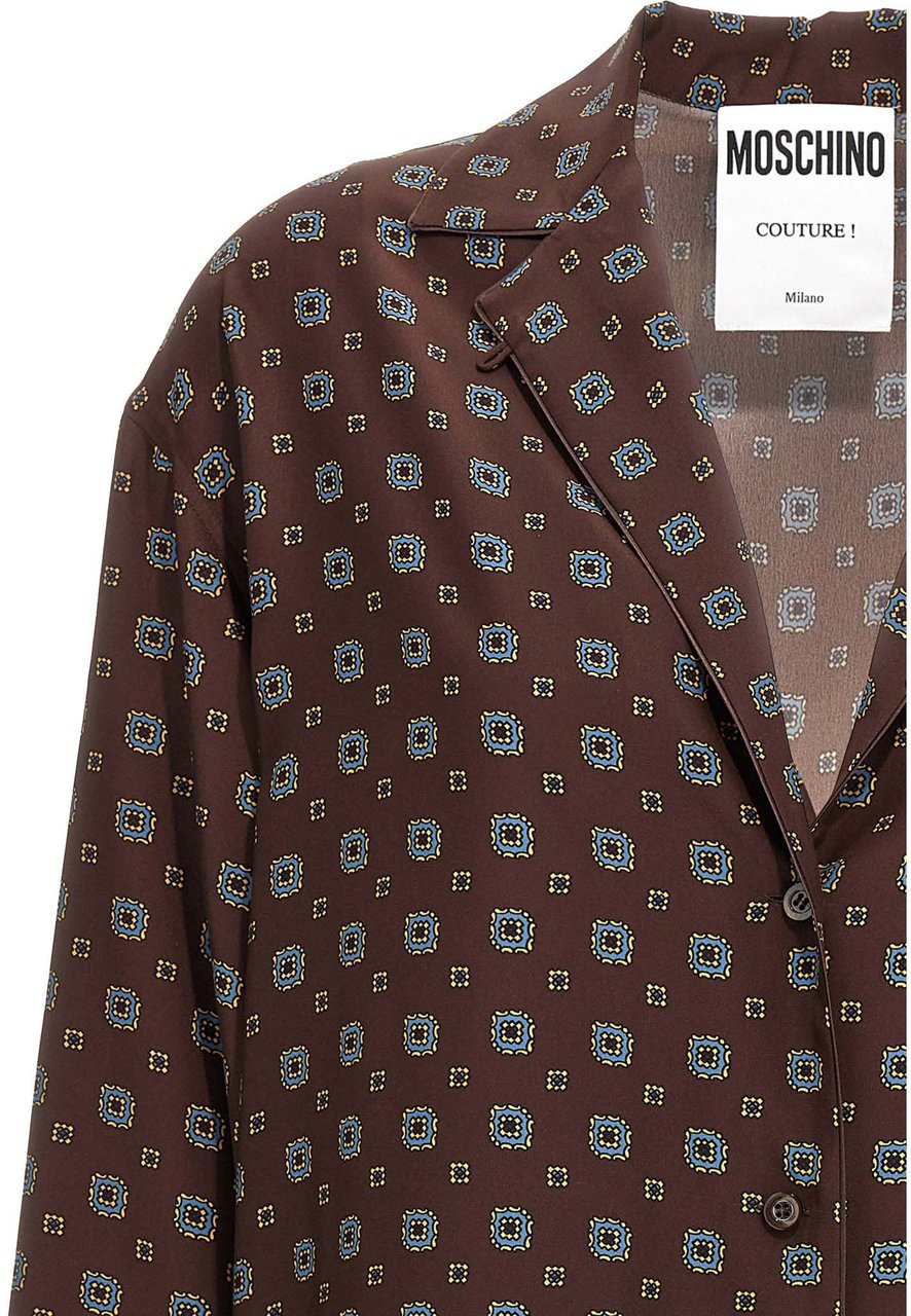 Moschino Brown Silk Blouse Bruin