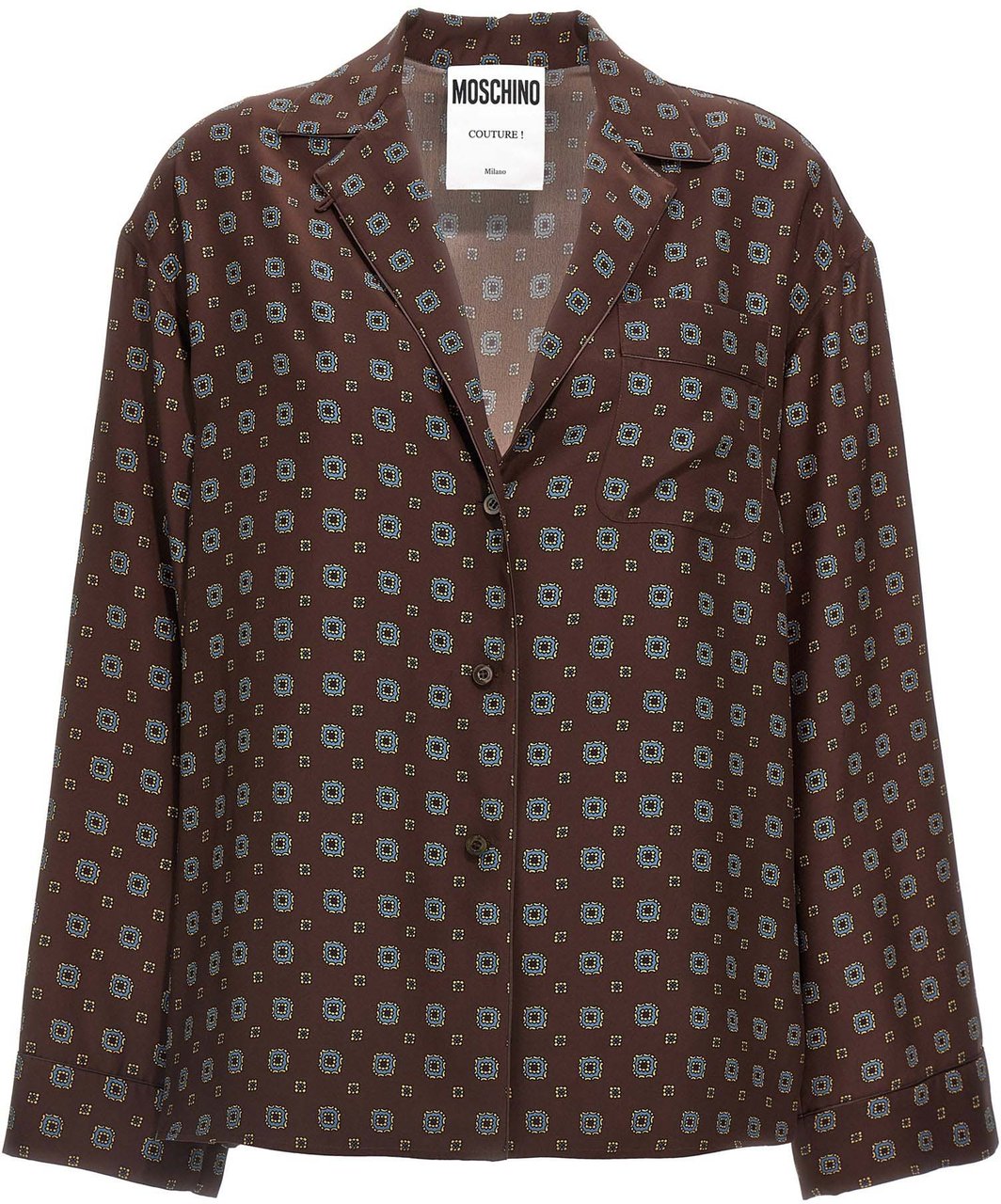 Moschino Brown Silk Blouse Bruin
