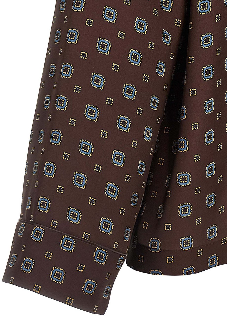 Moschino Brown Silk Blouse Bruin