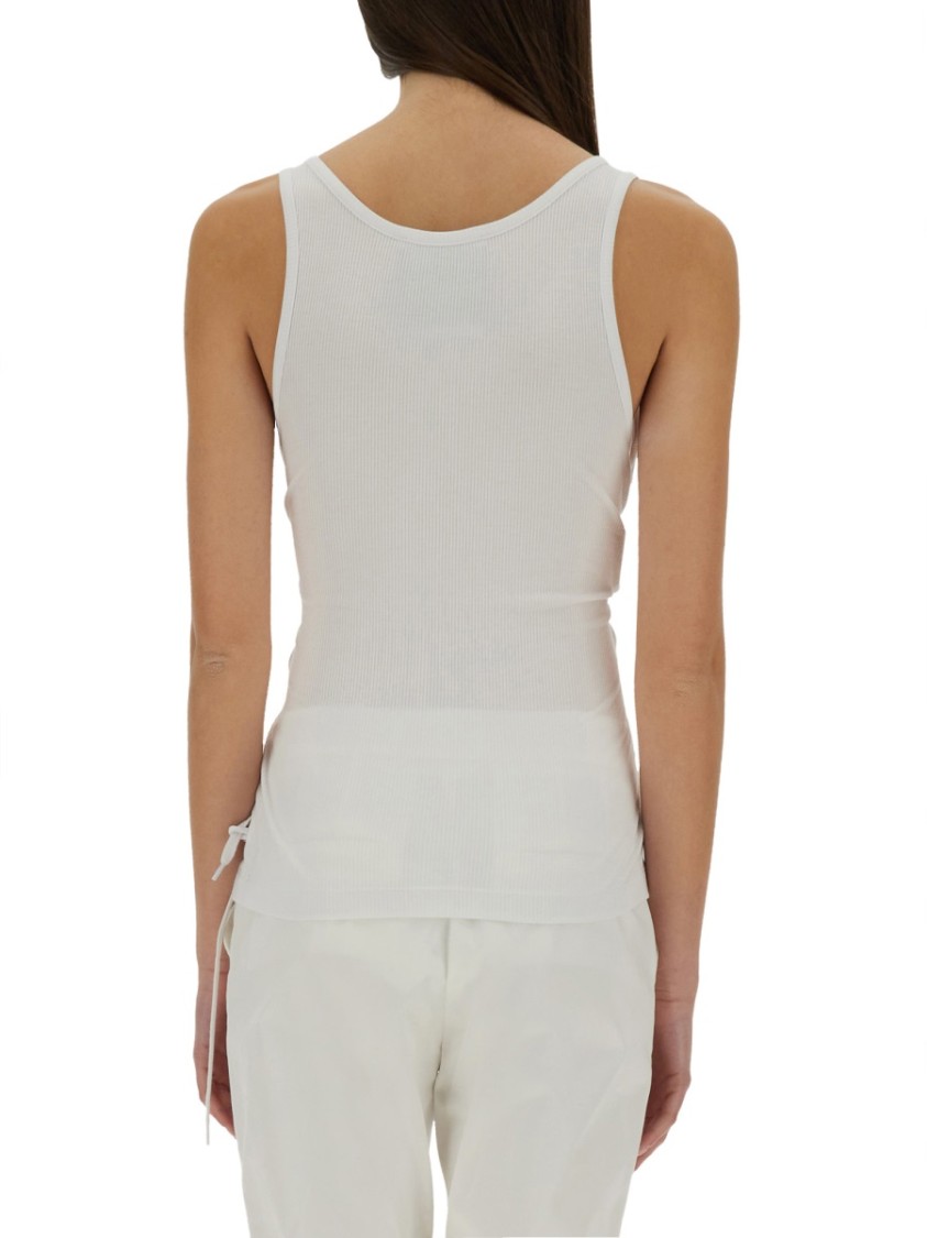 Moschino Slim Fit Ribbed Tank Top Wit