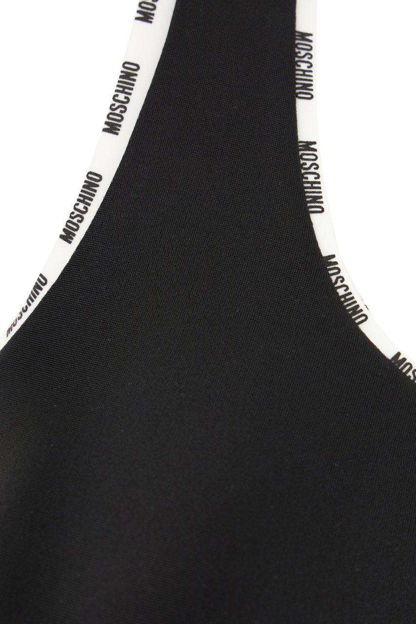 Moschino Black stretch nylon top Zwart