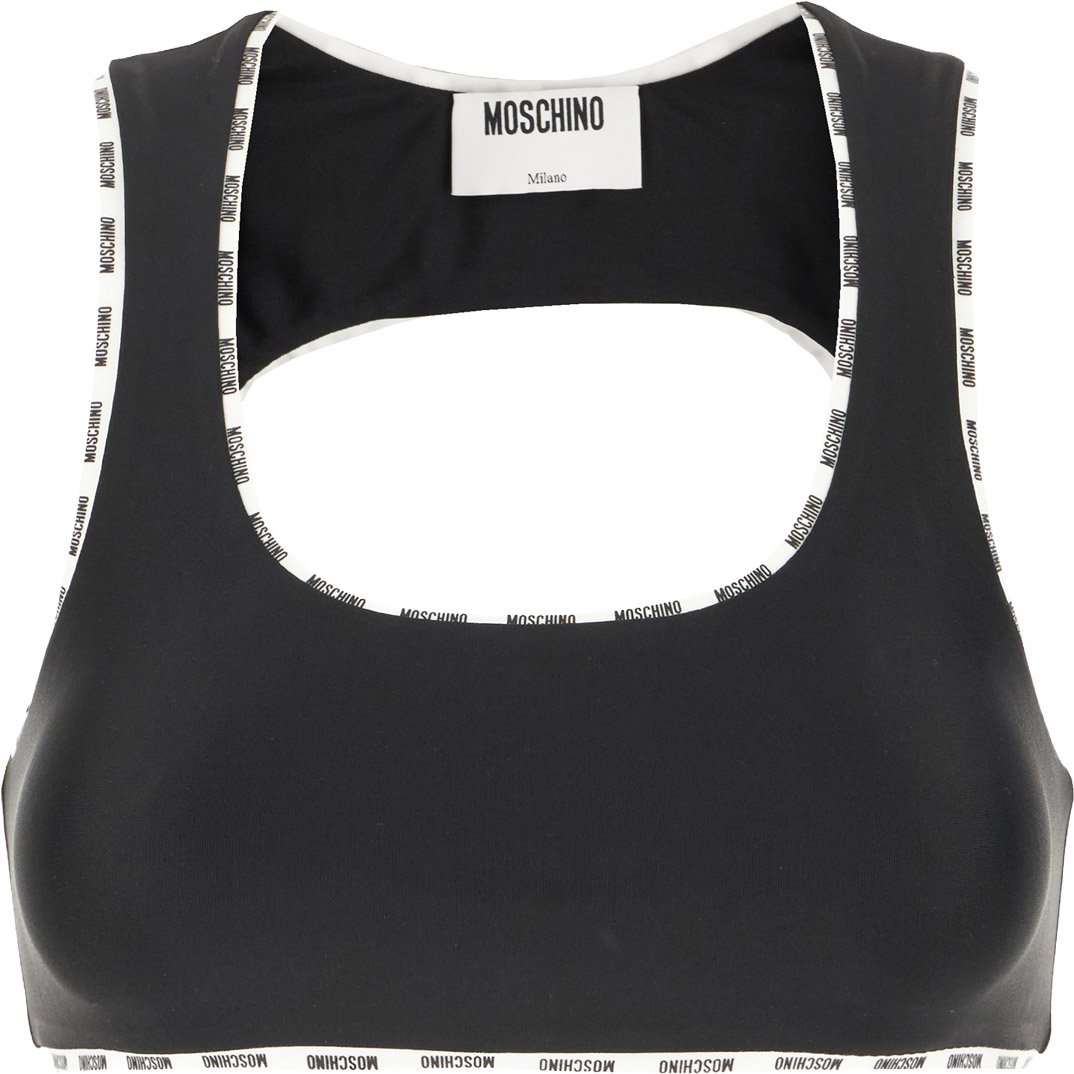 Moschino Black stretch nylon top Zwart