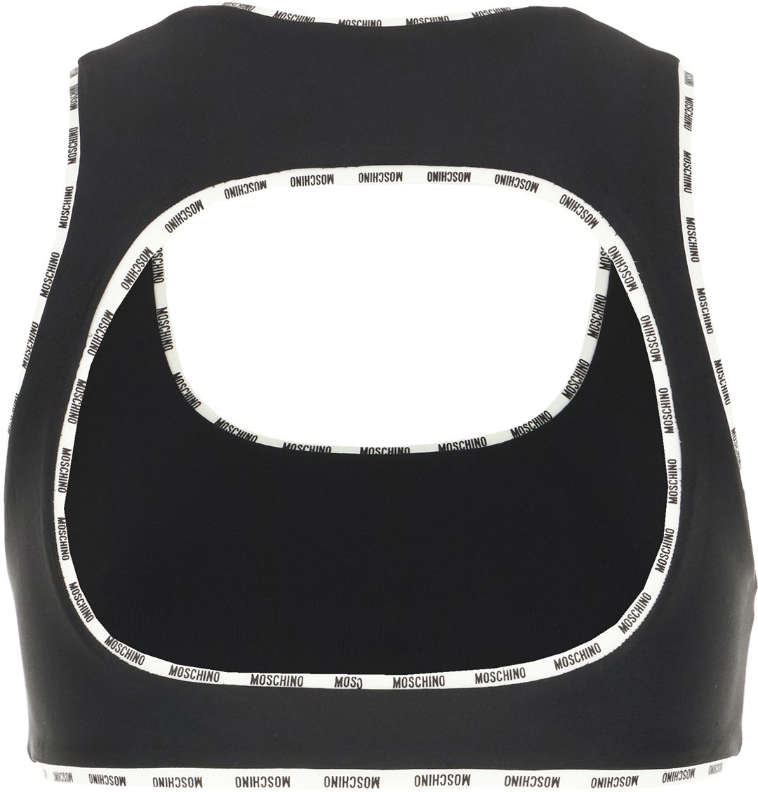 Moschino Black stretch nylon top Zwart