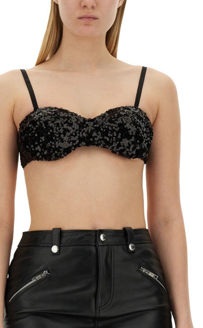 Moschino Sequined Cropped Top Zwart