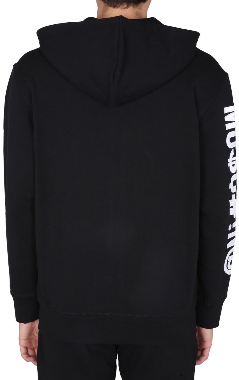Moschino Couture Cotton Zip-Up Sweatshirt Zwart