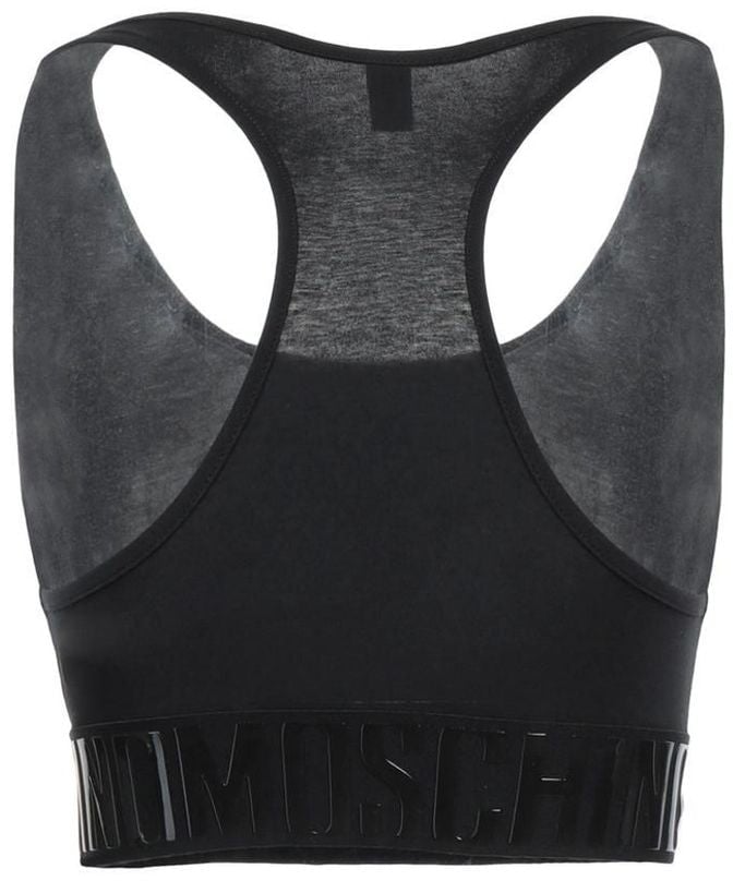 Moschino Black Cotton Sport Bra Zwart