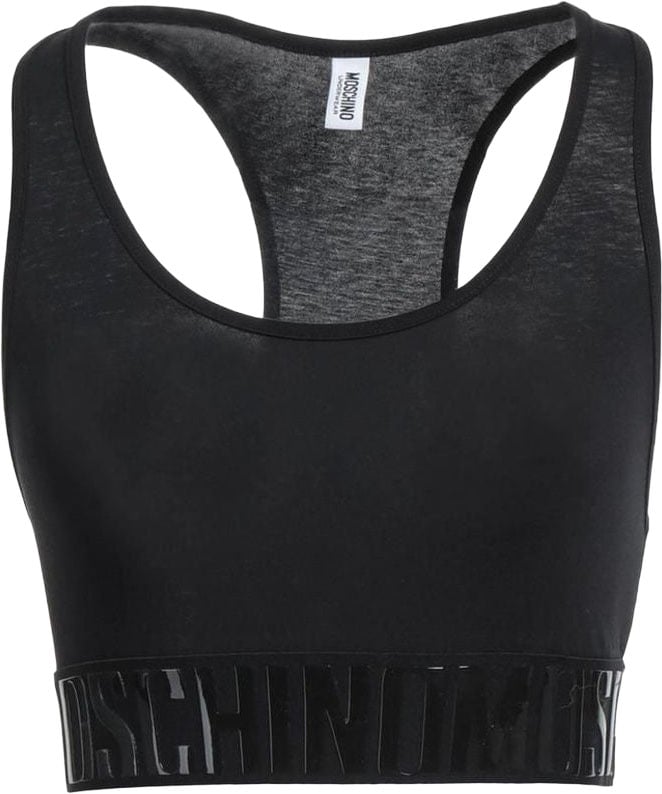 Moschino Black Cotton Sport Bra Zwart