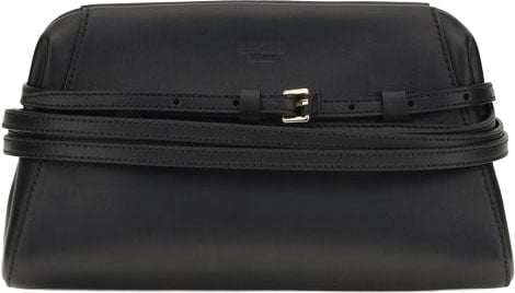 Moschino Black Goatskin Clutch Bag Zwart