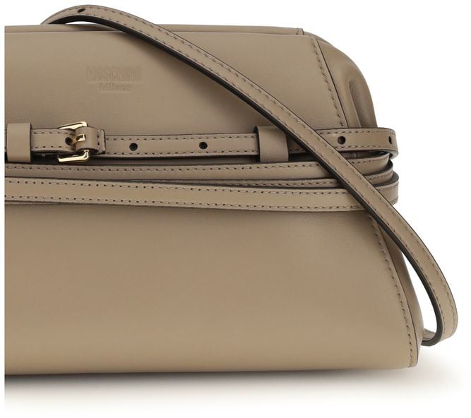 Moschino Beige Goatskin Clutch Bag Beige