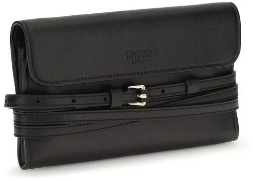 Moschino Black Goatskin Wallet Zwart