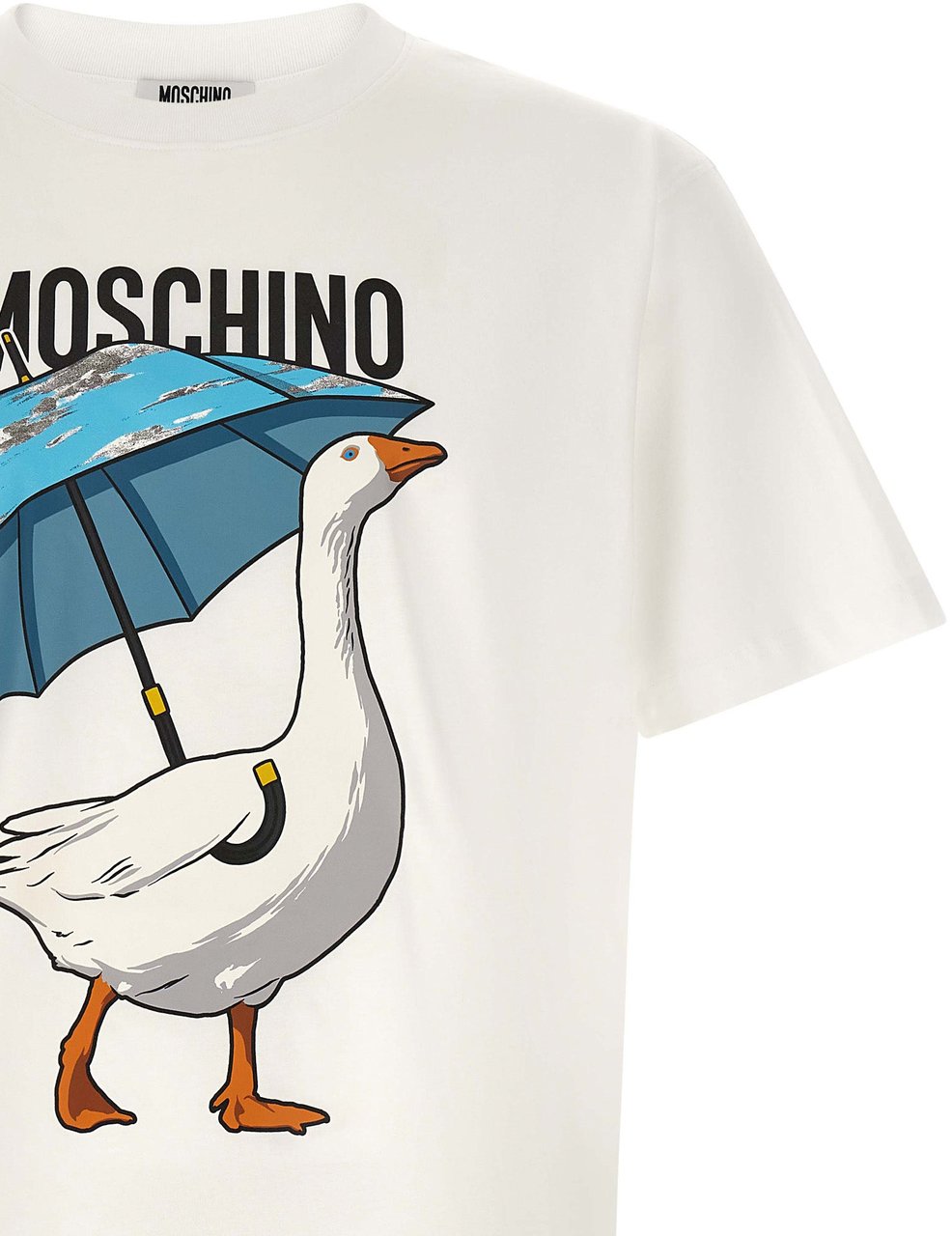 Moschino White Cotton T-Shirt Blauw