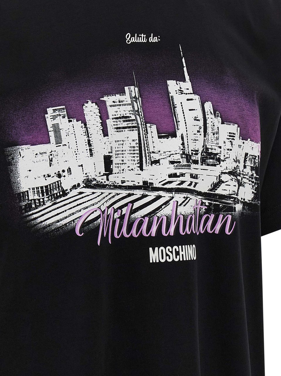 Moschino Black Cotton T-Shirt Divers
