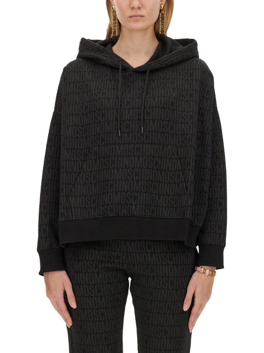 Moschino Oversized Black Sweatshirt Zwart