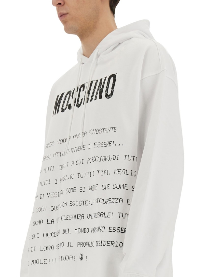 Moschino "Archive Message" Hoodie Wit