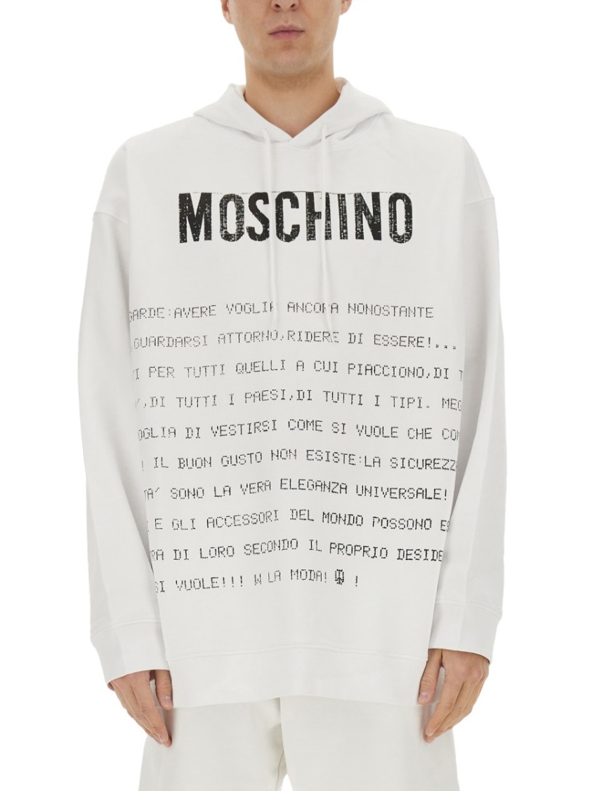 Moschino "Archive Message" Hoodie Wit
