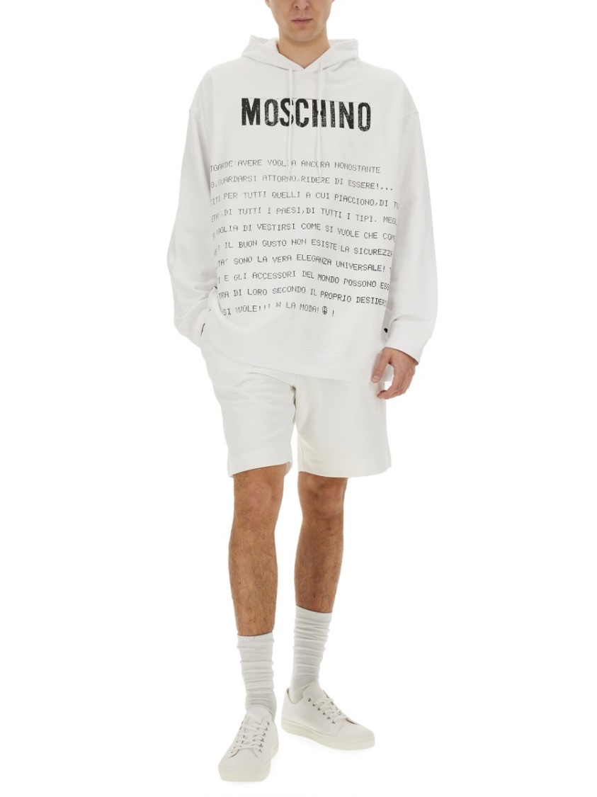 Moschino "Archive Message" Hoodie Wit