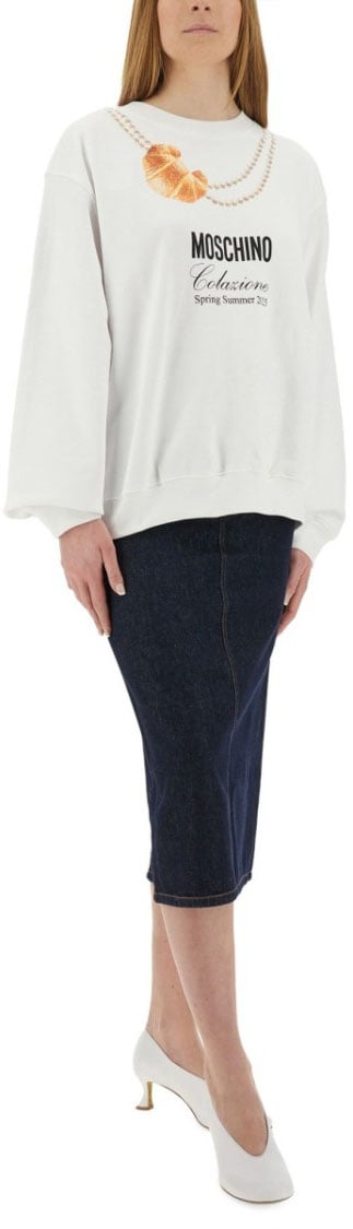 Moschino "Breakfast" Sweatshirt Wit