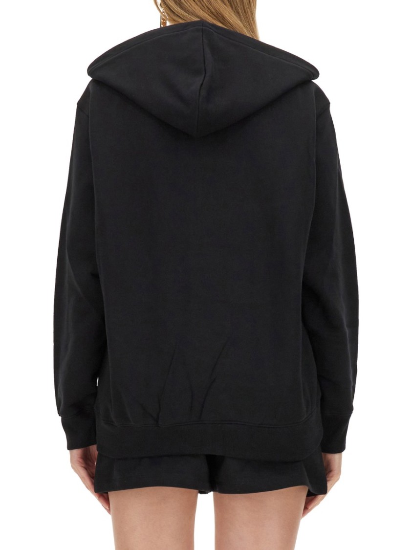 Moschino Relaxed Fit Black Sweatshirt With Logo Print Zwart