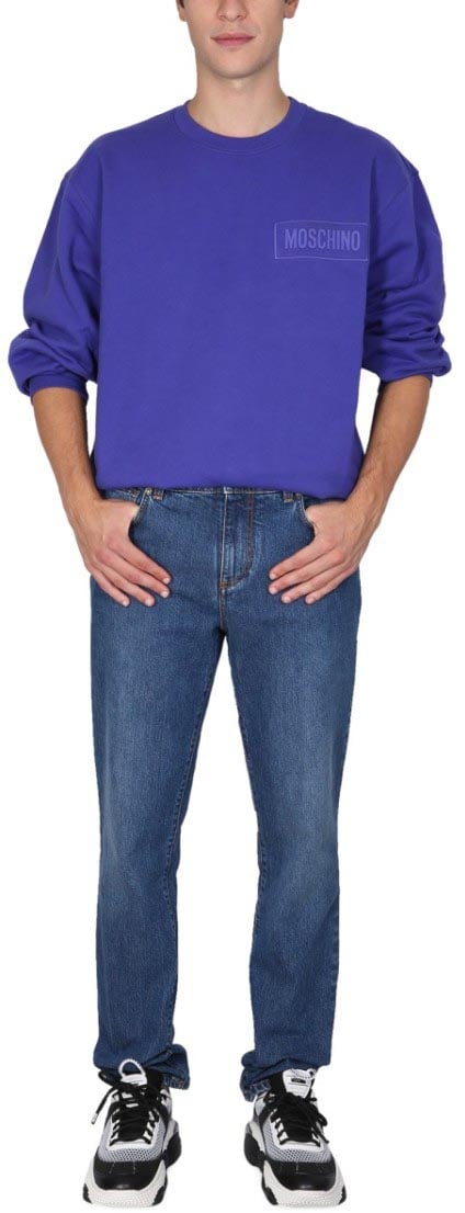 Moschino Relaxed Fit Purple Sweatshirt Paars