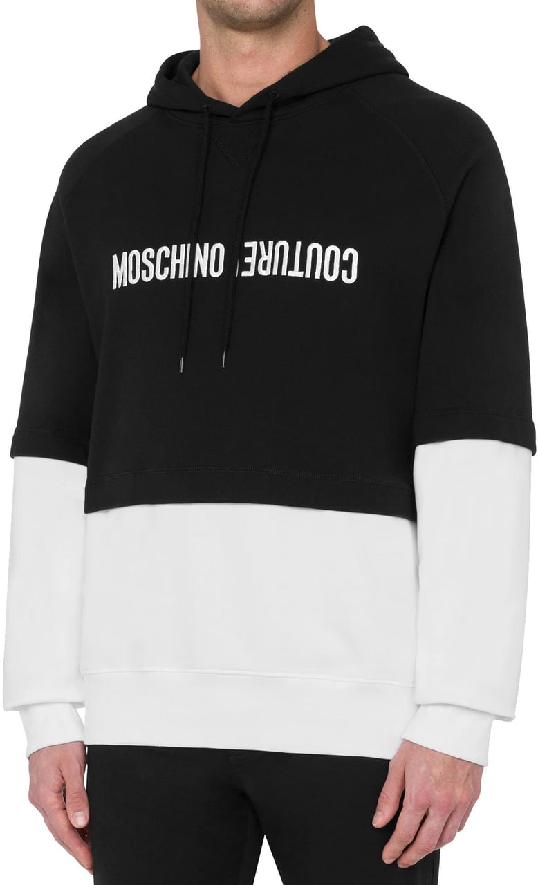 Moschino Cotton Hooded Sweatshirt Zwart