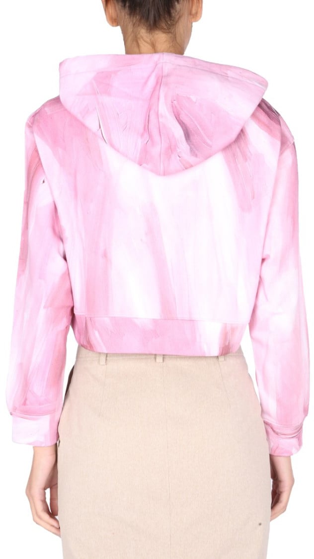 Moschino "Art Theme" Cropped Sweatshirt Neutraal