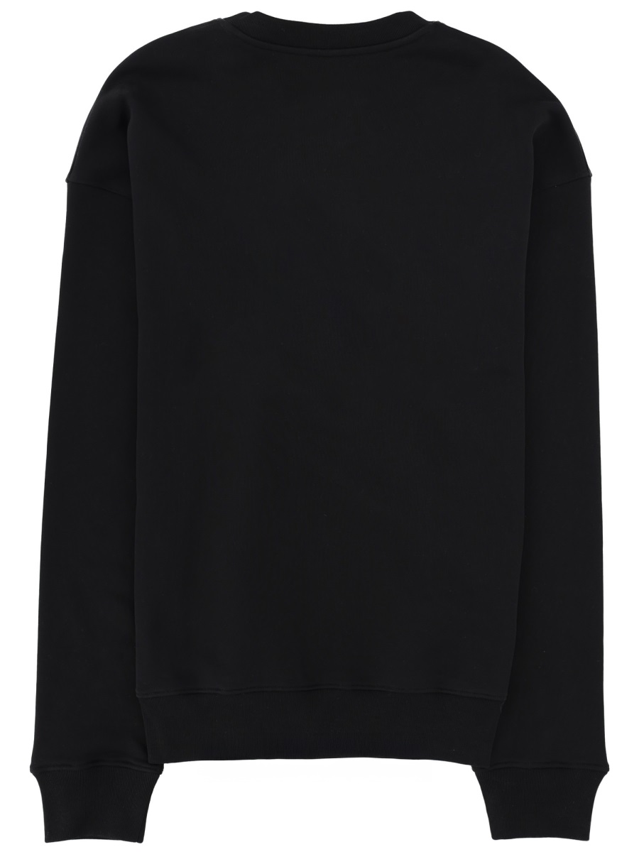 Moschino Black Crew Neck Logo Sweatshirt Zwart