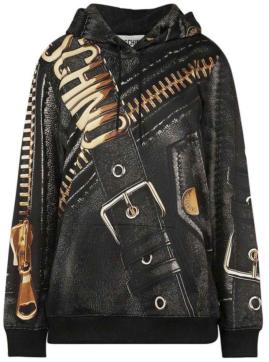 Moschino Moschino Marco Biker Hooded Sweatshirt Zwart