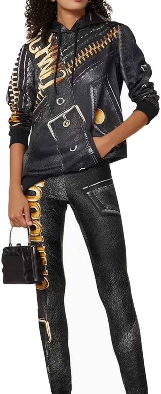 Moschino Moschino Marco Biker Hooded Sweatshirt Zwart