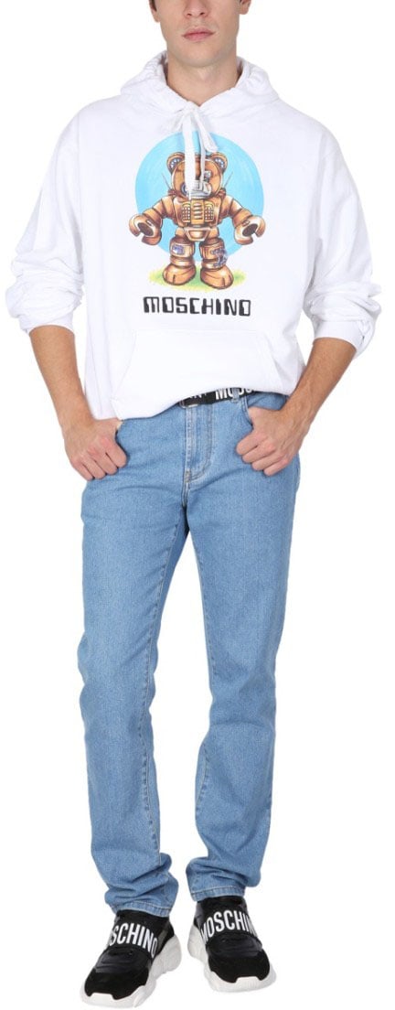 Moschino Teddy Print Sweatshirt Wit