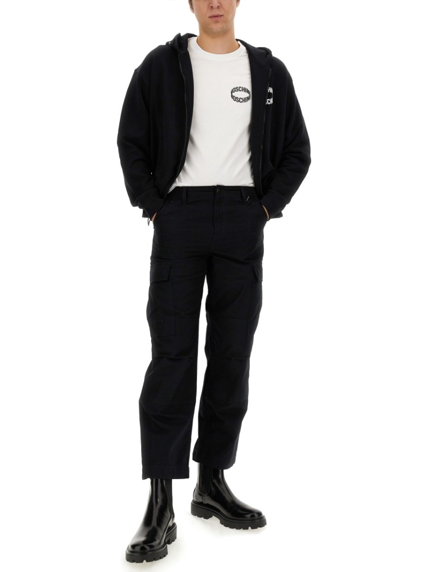 Moschino Zip-Up Front Sweatshirt Zwart