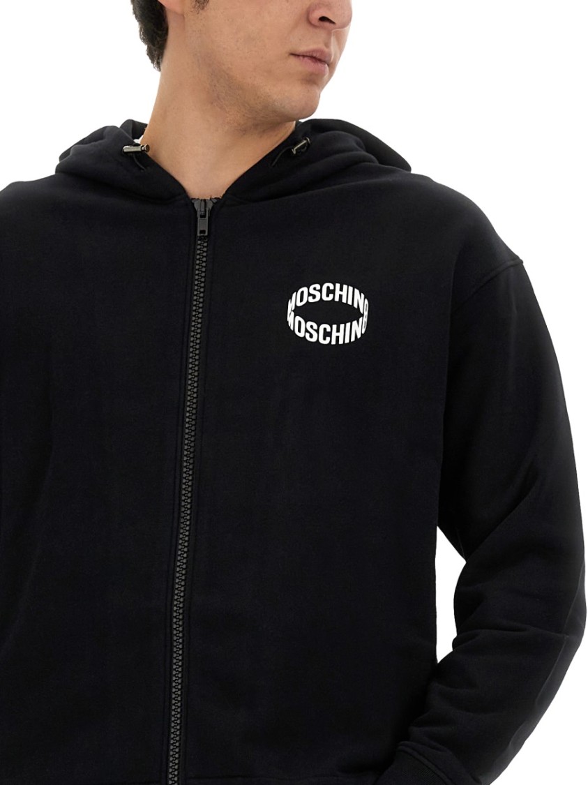 Moschino Zip-Up Front Sweatshirt Zwart