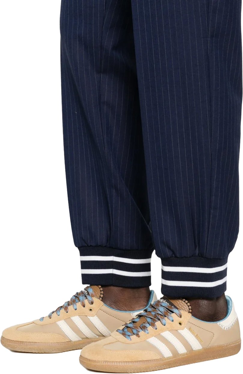 Moschino Relaxed Tapered Pants With Pinstripe Design And Elasticated Cuffs Zwart