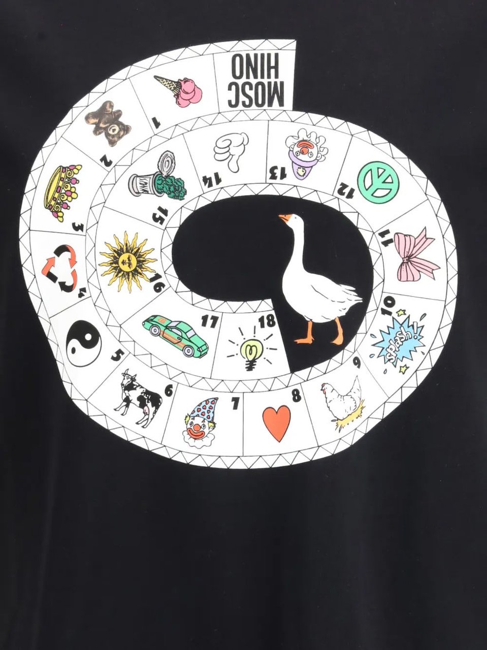 Moschino Graphic Spiral Design T-Shirt With Iconic Moschino Print Zwart