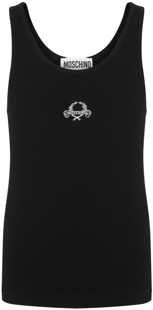 Moschino Racerback Black Tank Top Zwart
