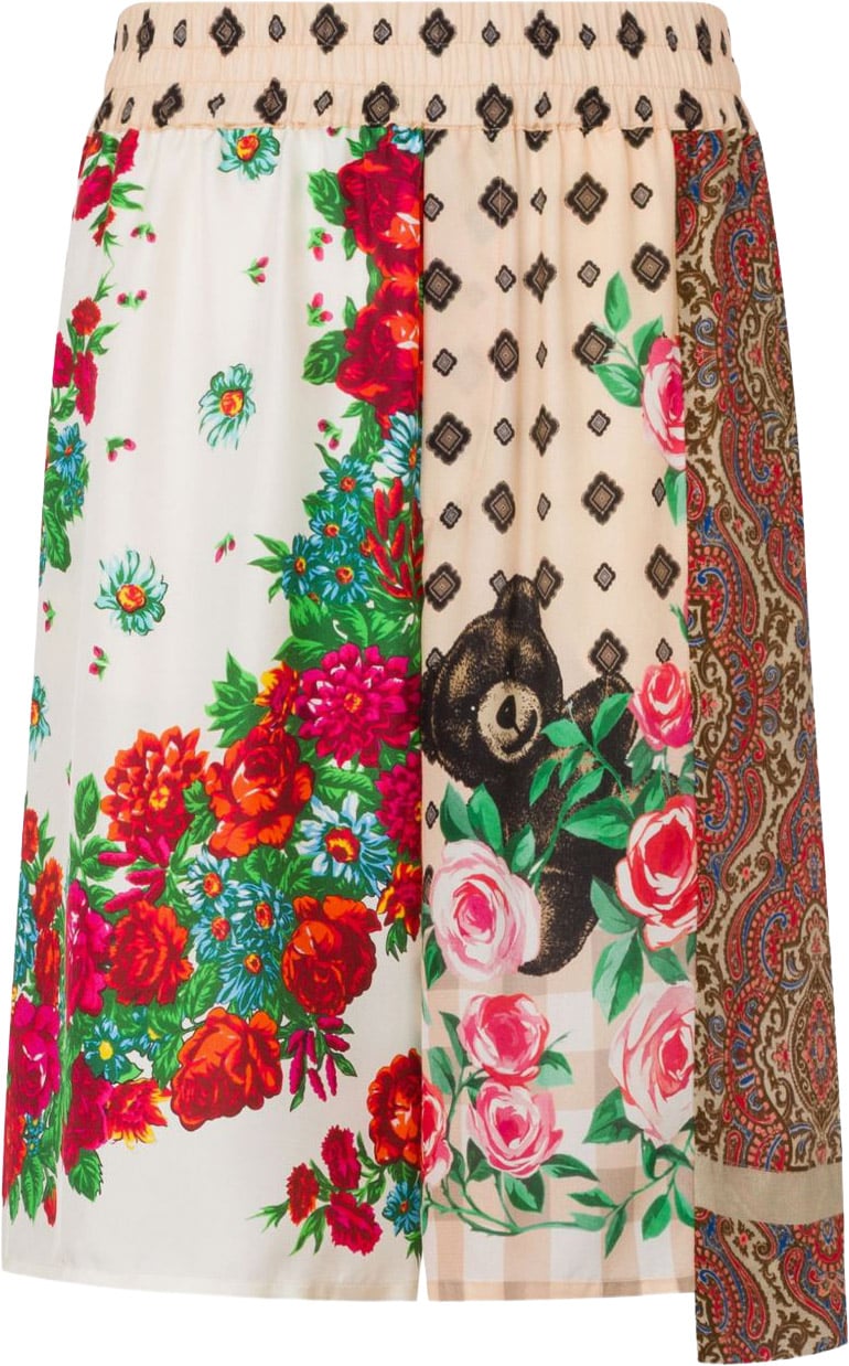 Moschino Patchwork Floral Print Shorts Divers