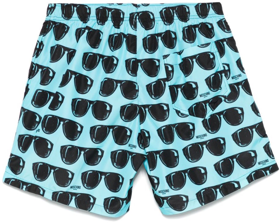Moschino Aqua Blue Swim Shorts Blauw