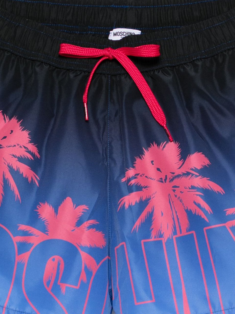 Moschino Silk and Nylon Blend Drawstring Swimwear Blauw