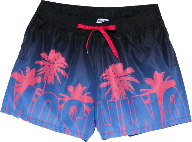 Moschino Silk and Nylon Blend Drawstring Swimwear Blauw