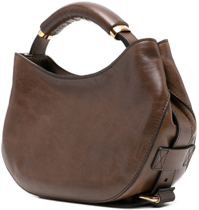 Moschino Crescent-Shaped Silk And Nylon Bag Bruin