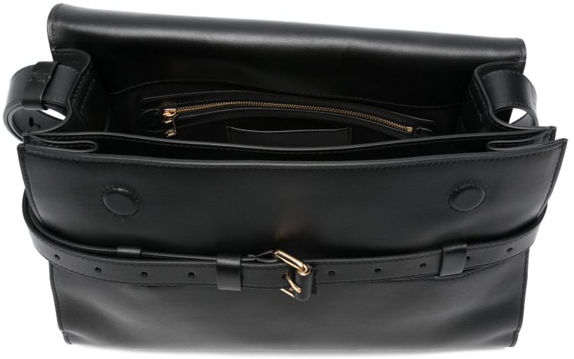 Moschino Rectangular Shoulder Bag With Structured Flap Zwart