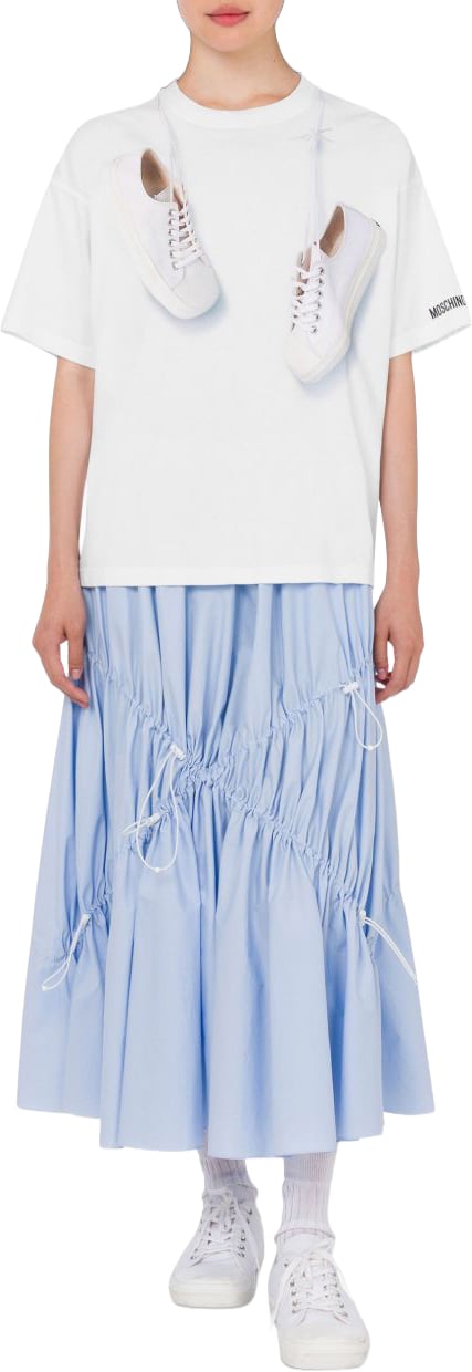 Moschino Short-Sleeved Top with Playful 3D Sneaker Design Wit