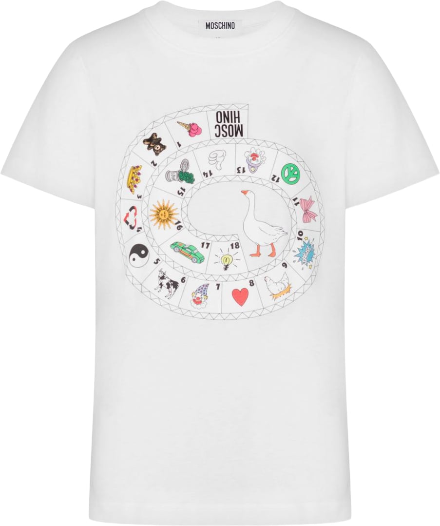 Moschino Short-Sleeve Silk and Nylon Top Wit