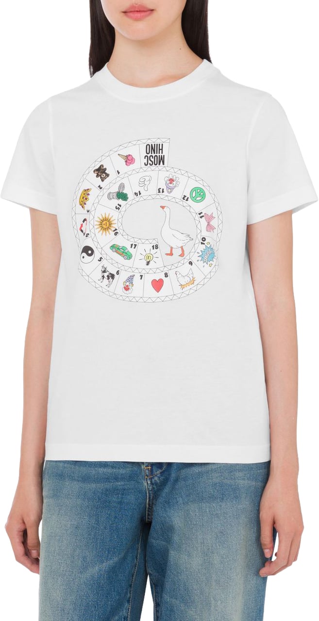 Moschino Short-Sleeve Silk and Nylon Top Wit